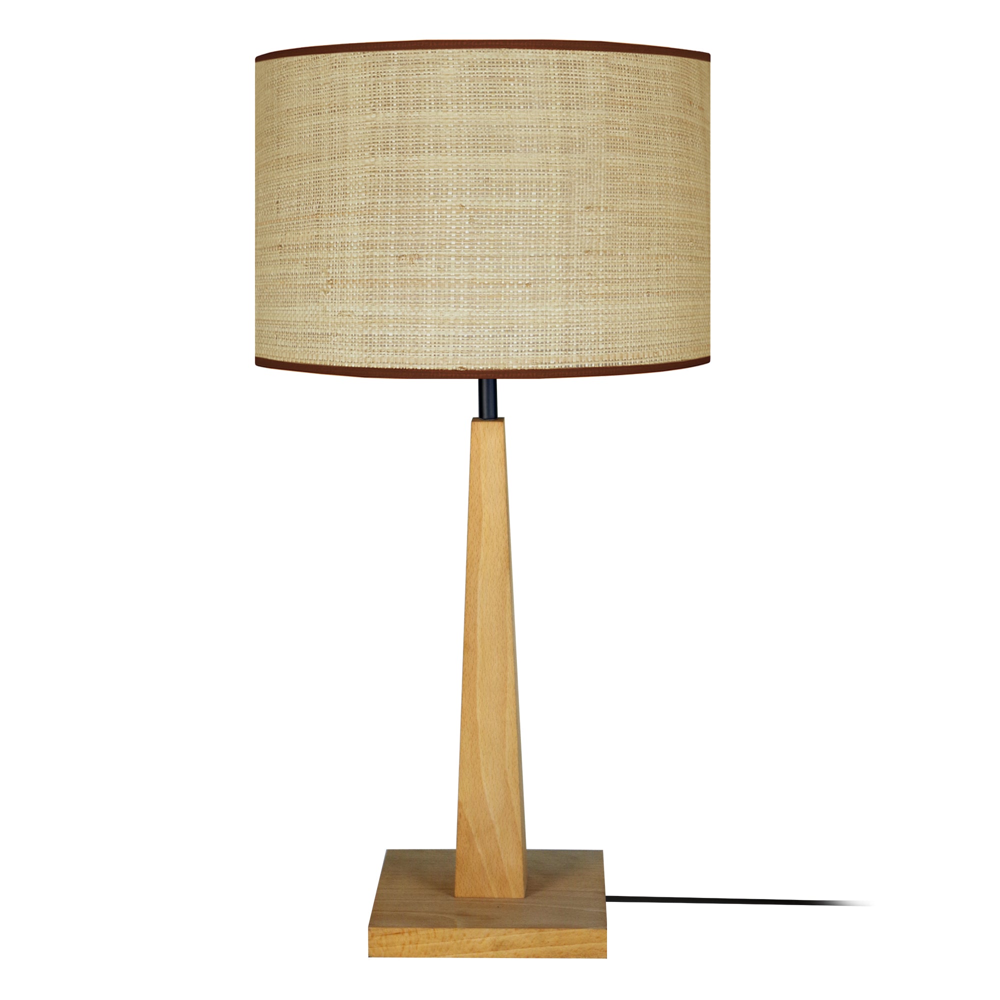 NIDRA - Lampe a poser droit bois naturel et jaune | Leroy Merlin