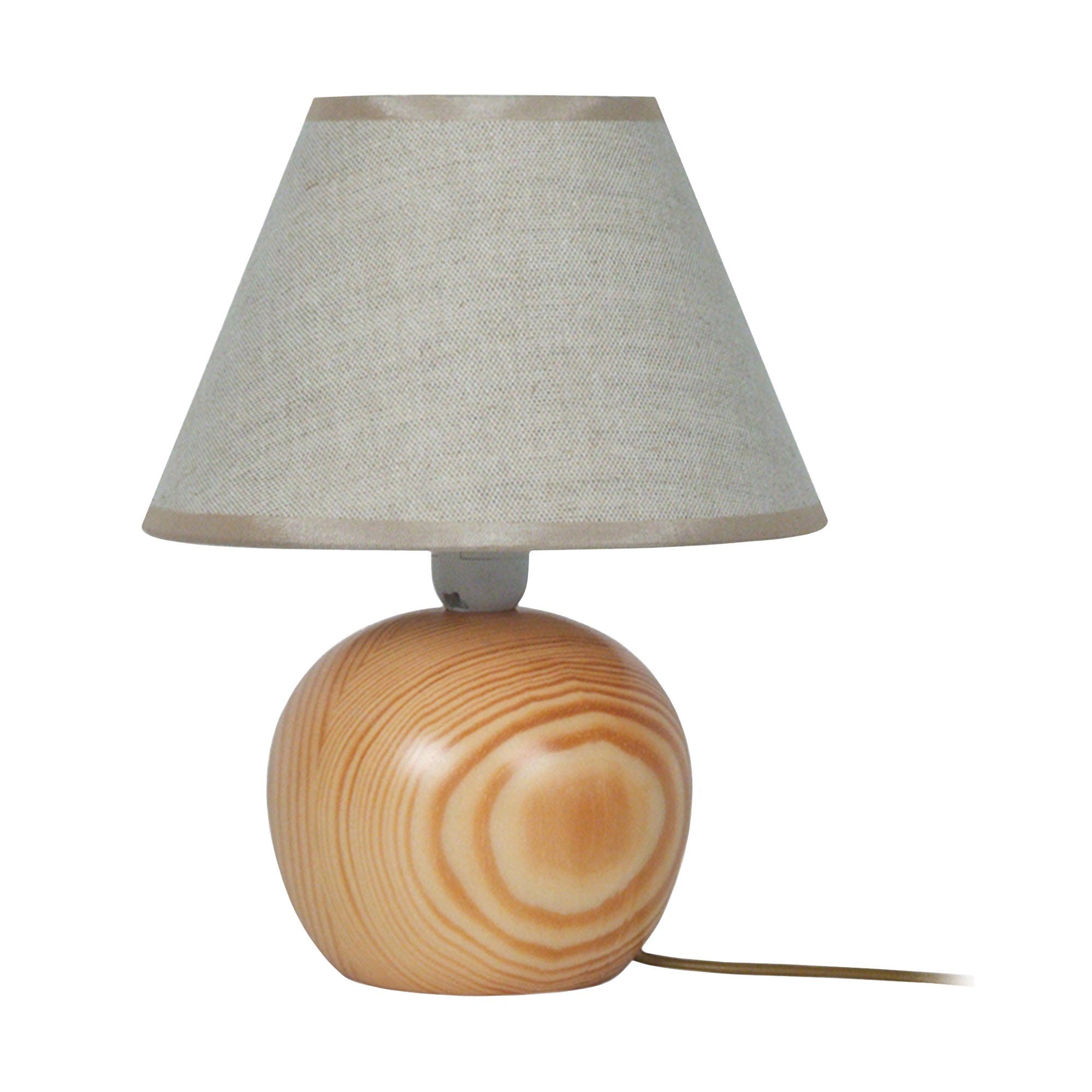 BOULE BOIS - Lampe de chevet globe bois naturel