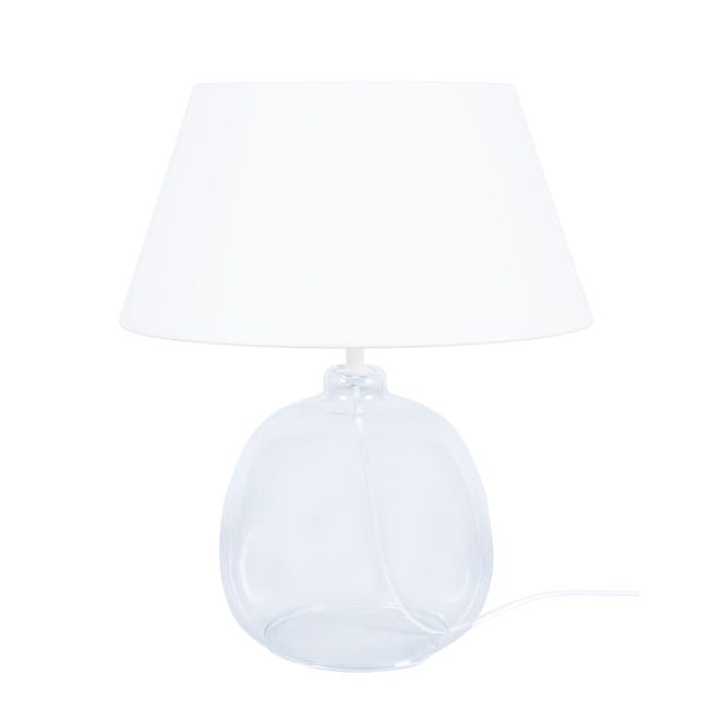Ambos prima Arquitectura REFLEX - lámpara de noche redondo vidrio claro y blanco | Leroy Merlin
