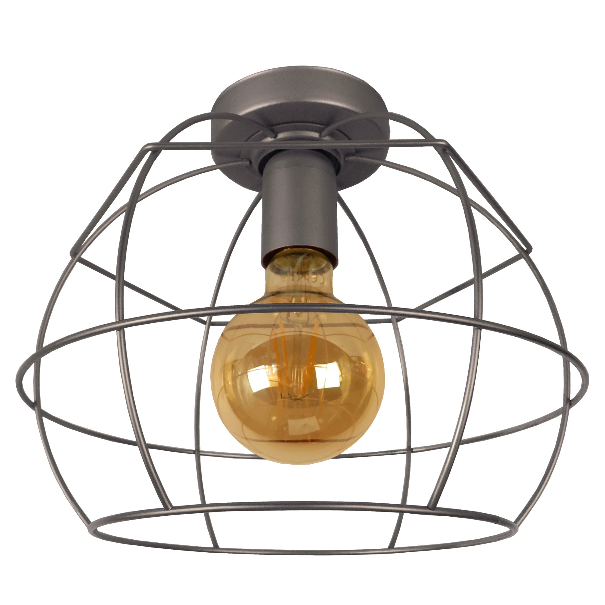 Lámpara de techo tosel armilare metal globo antracita pantalla de lámpara metal blanco, blanca d25 x h28 cm