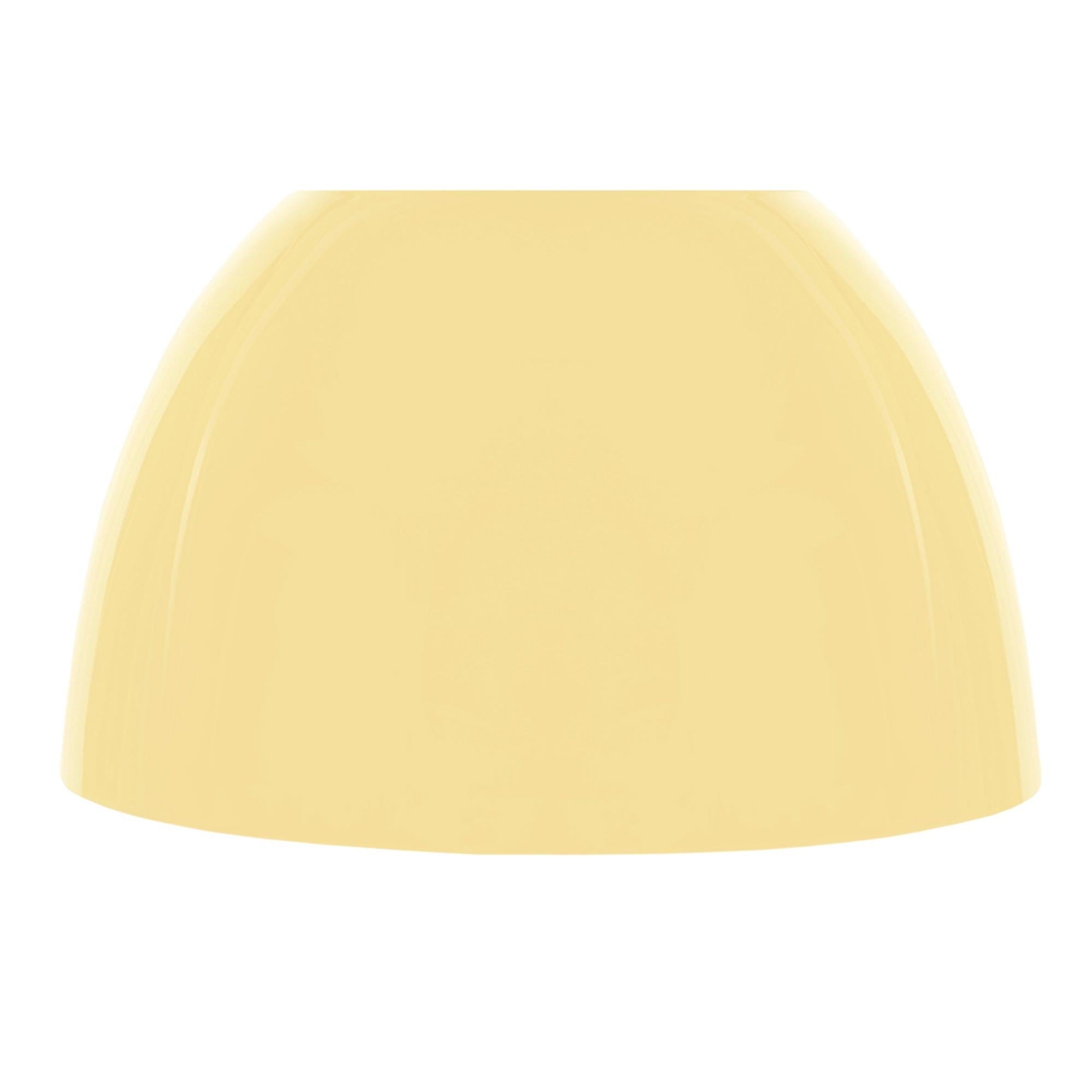 Abat-jour Pendentif En Porcelaine émaillée Jaune - Style Industriel Rustique - Pour Culot Métal 5.7cm