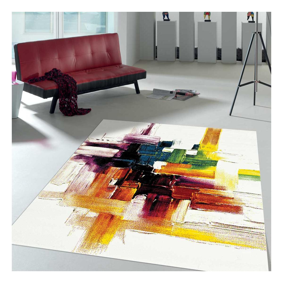 Tapis salon 160x230 cm Rectangulaire JOLIA 4 Multicolore Salon