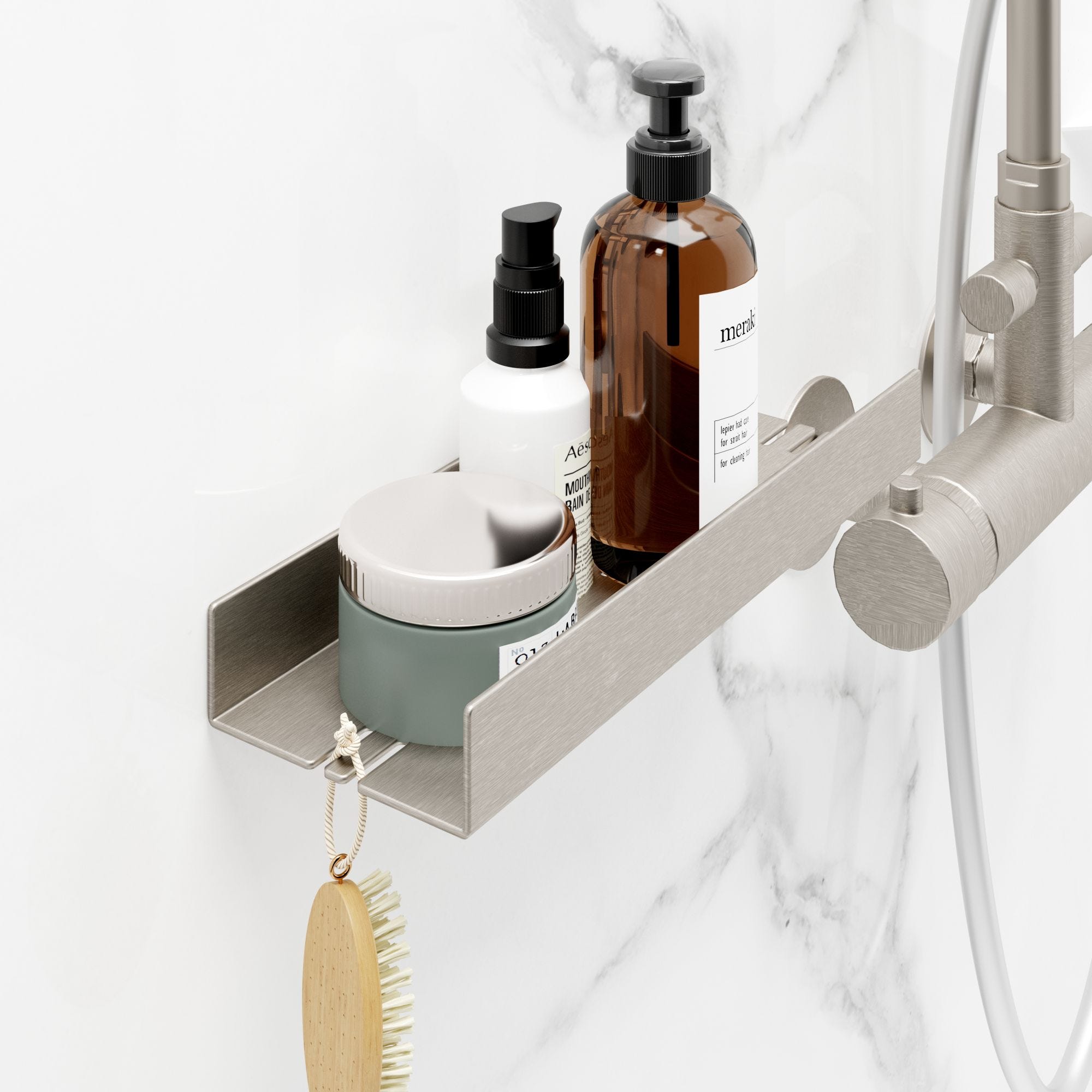Este estante de ducha de Leroy Merlin no necesita taladros (y es ideal para  dar un toque de diseño al baño)