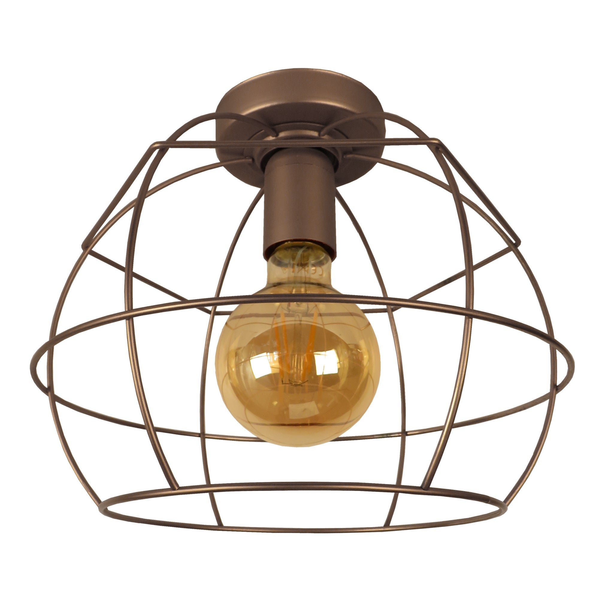 Lámpara de techo tosel armilare metal globo bronce pantalla de lámpara metal cobre d25 x h28 cm