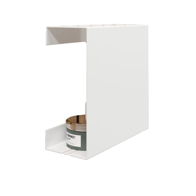 Schulte estante de ducha autoadhesiva, sin taladrar, 28 x 9,5 x 3,5 cm,  blanco mate, almacenamiento para la ducha