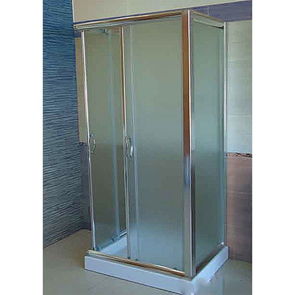Box doccia 3 lati scorrevole a doppia porta trasparente o stampato 6mm h190 tris, tipo di vetro satinato, dimensioni 70x120x70 - 4