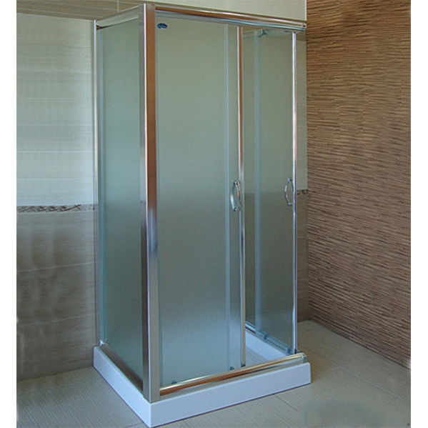 Box doccia 3 lati scorrevole a doppia porta trasparente o stampato 6mm h190 tris, tipo di vetro satinato, dimensioni 70x120x70 - 3