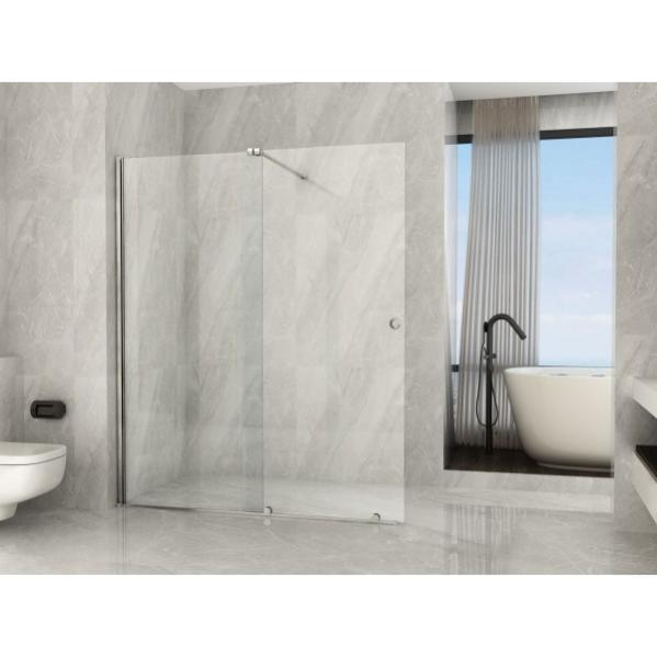 Cabina Doccia Walk-In NT101 Con Porta Scorrevole - Vetro Temperato 8mm Trasparente 120cm - Foto 6