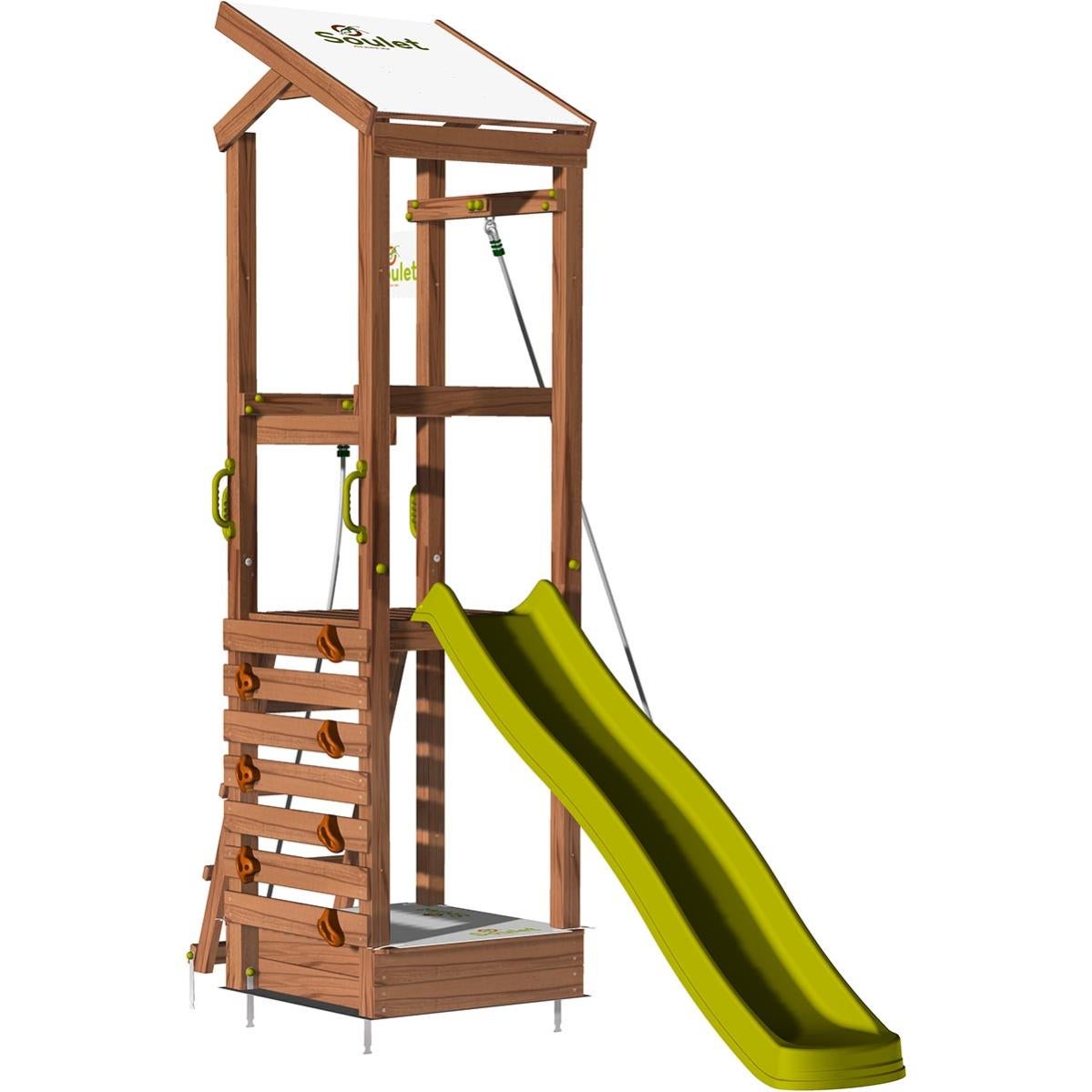 Aire De Jeux Avec Mur D Escalade Et Corde A Grimper Happy Rope 120 Sans Option Leroy Merlin