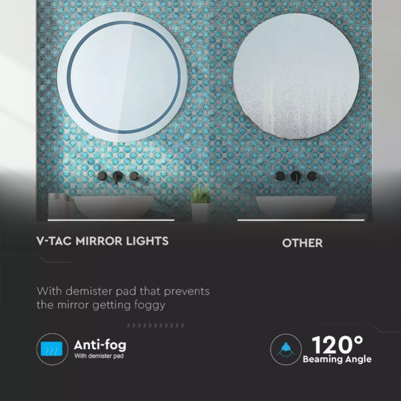 Specchio Da Bagno Led 80x80 Cm Con Luce Perimetrale E Retroilluminato Dinamor 1