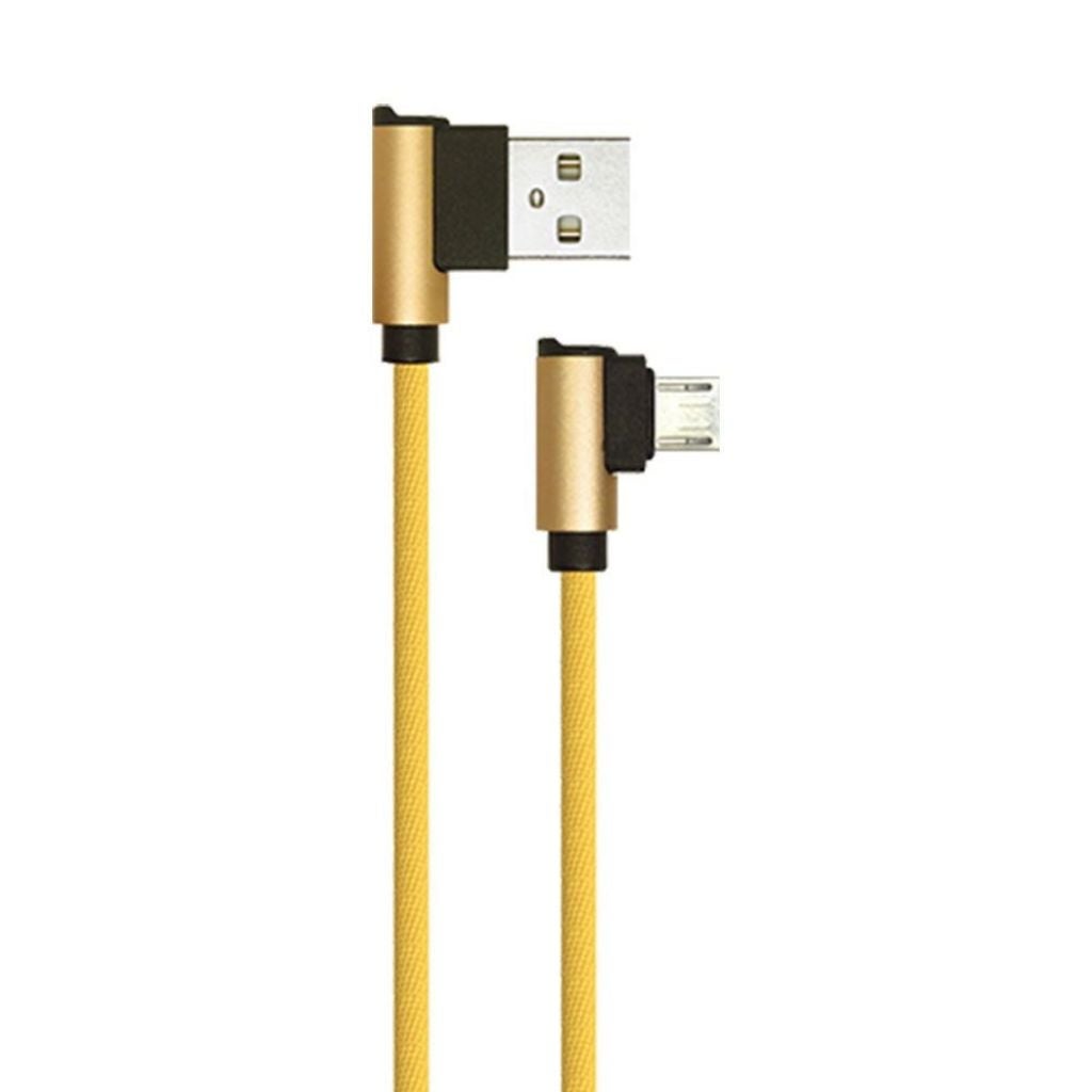 5 pezzi Micro-USB-Nylon Cavo su USB per caricare e scambio di dati colore ORO 