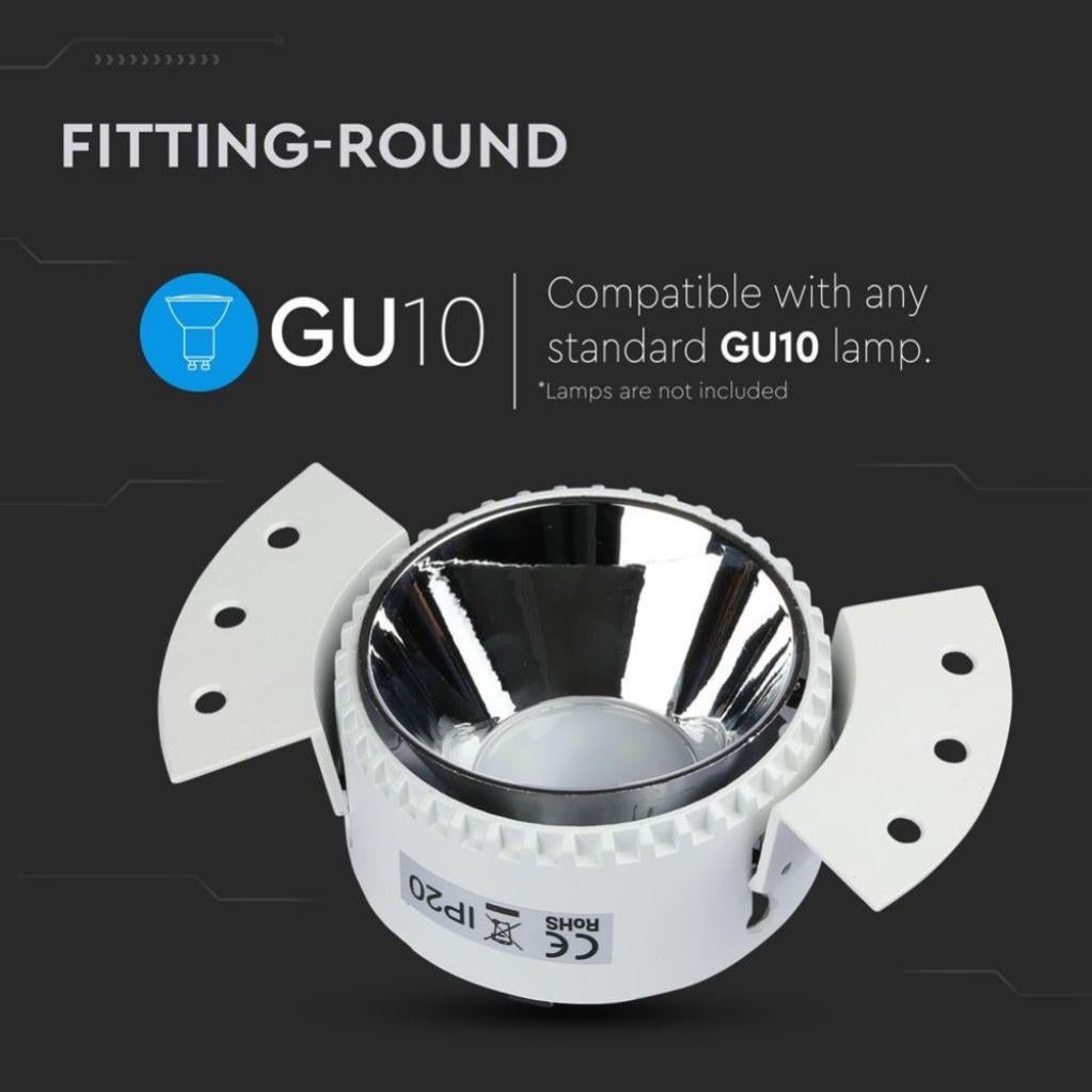 Portafaretto LED Da Incasso Rotondo, Nichel Satinato, Impermeabile IP54 - Compatibile Con Lampadine GU10 E MR16