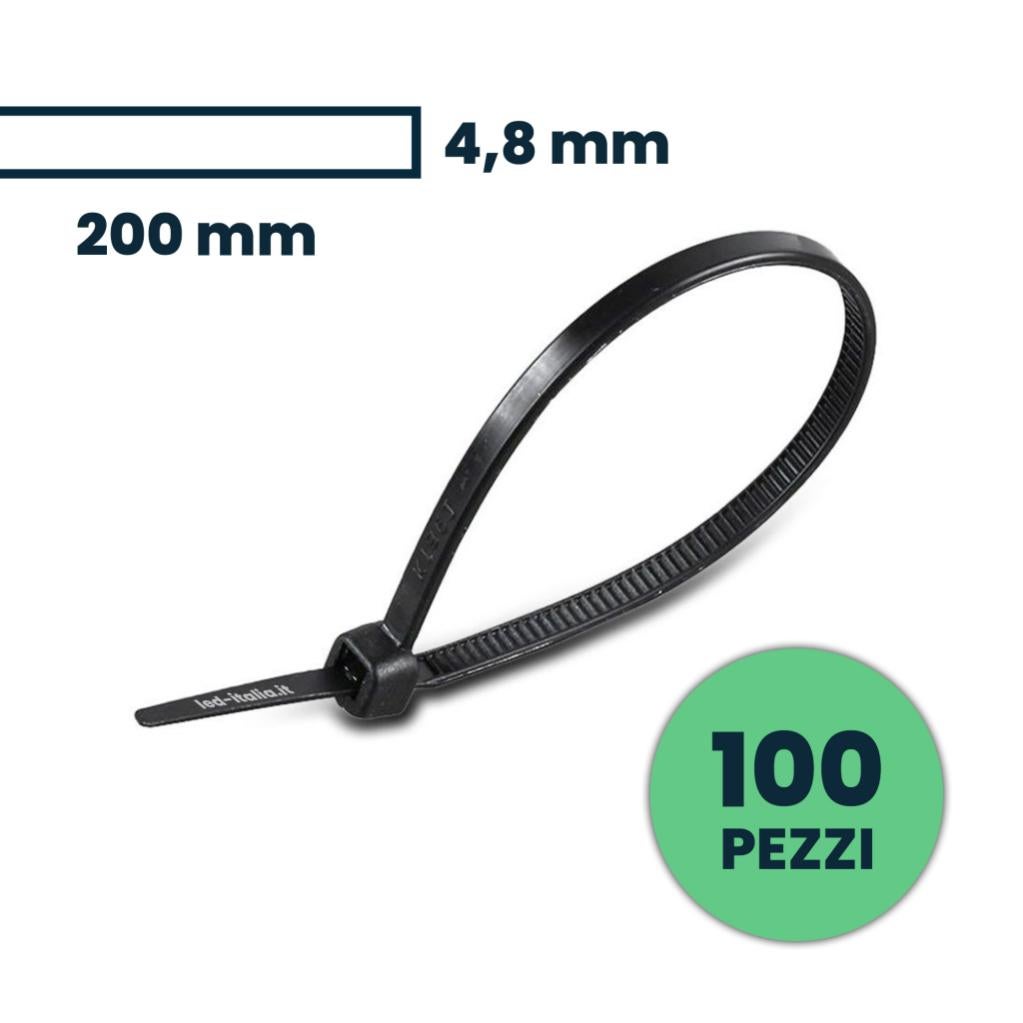 Bridas de nylon-66 clips de cable 4.8x200mm negro 100pcs V-TAC - sku ...