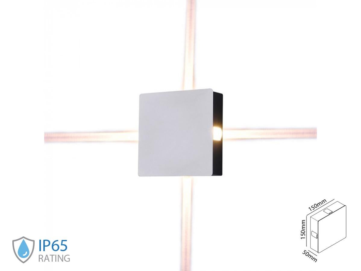 Xenite FarVision Applique LED Quadrata Parete 12W 4000K IP54 Grigio