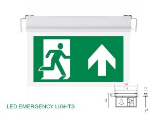 Plafoniera LED lampada emergenza uscita sicurezza negozio ufficio IP54 230V