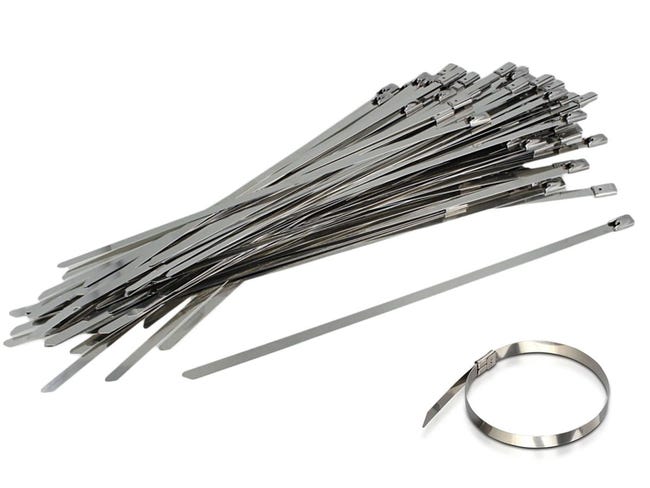 100 pezzi di fascette stringicavo in acciaio inossidabile, pinza di 100 pezzi di fascette stringicavo in acciaio inossidabile, pinza di