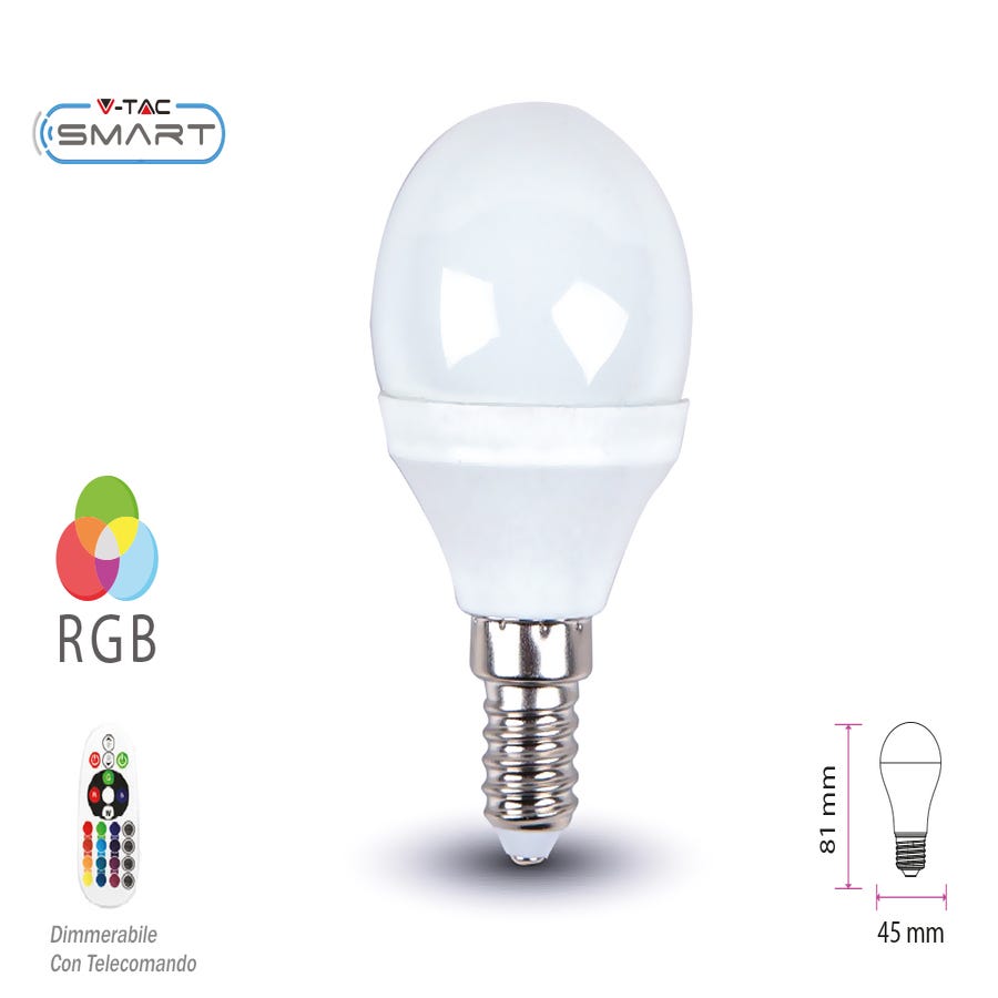 Lampadina LED E14 4W RGB+CCT Dimmerabile