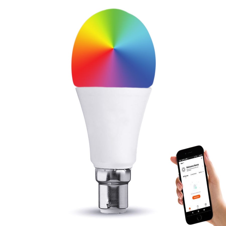 V-TAC Smart Lampada Led Bulb B22 A60 10W WiFi RGB CCT Dimmerabile