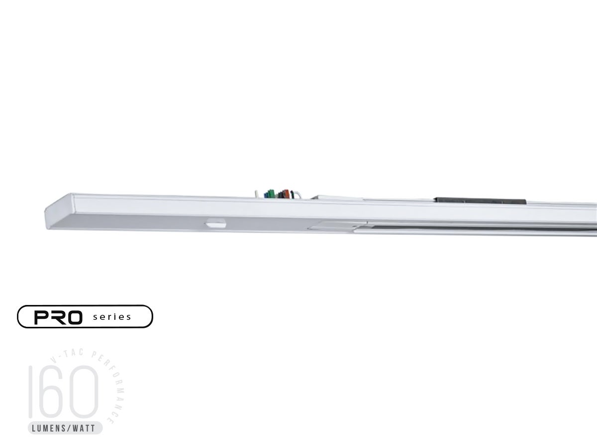 LINEAR 100 barra luminosa LED 30W faretto binario track trifase slim luce  negozio ufficio 1mt 230V NERO 3000K