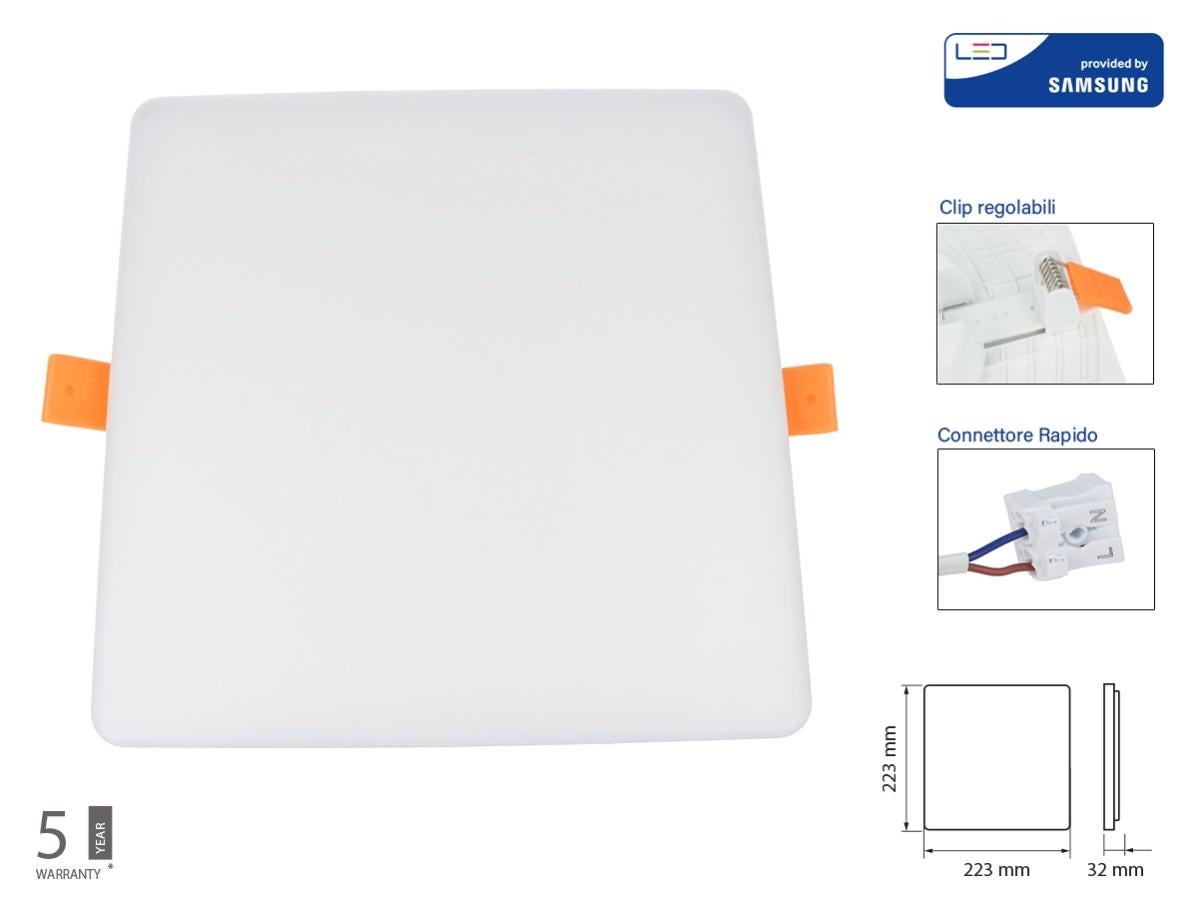 IC 9w BIANCO FREDDO FARETTO DA INCASSO LED SLIM QUADRATO SMD2835 220v LUCE L2B1
