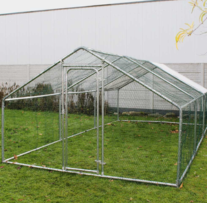 VEVOR Poulailler 180x77x75,5 cm Voliere Enclos Exterieur avec Bache Etanche  Resistant au Soleil pour Jardin Ferme Cage de Parc Metallique pour Petits