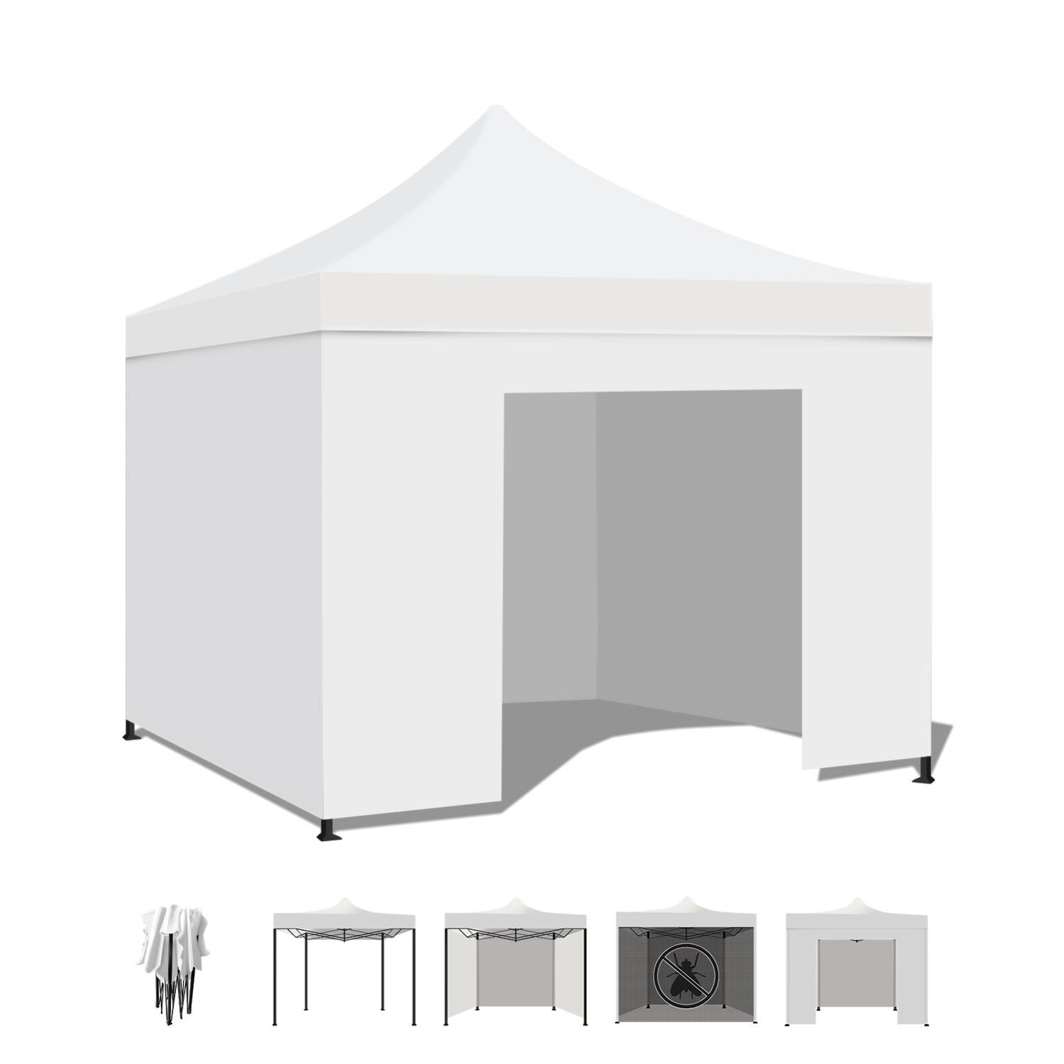 GAZEBO PIEGHEVOLE 3x3m Tenda pieghevole giardino tenda popup PVC impermeabile INK 2-parti laterali 