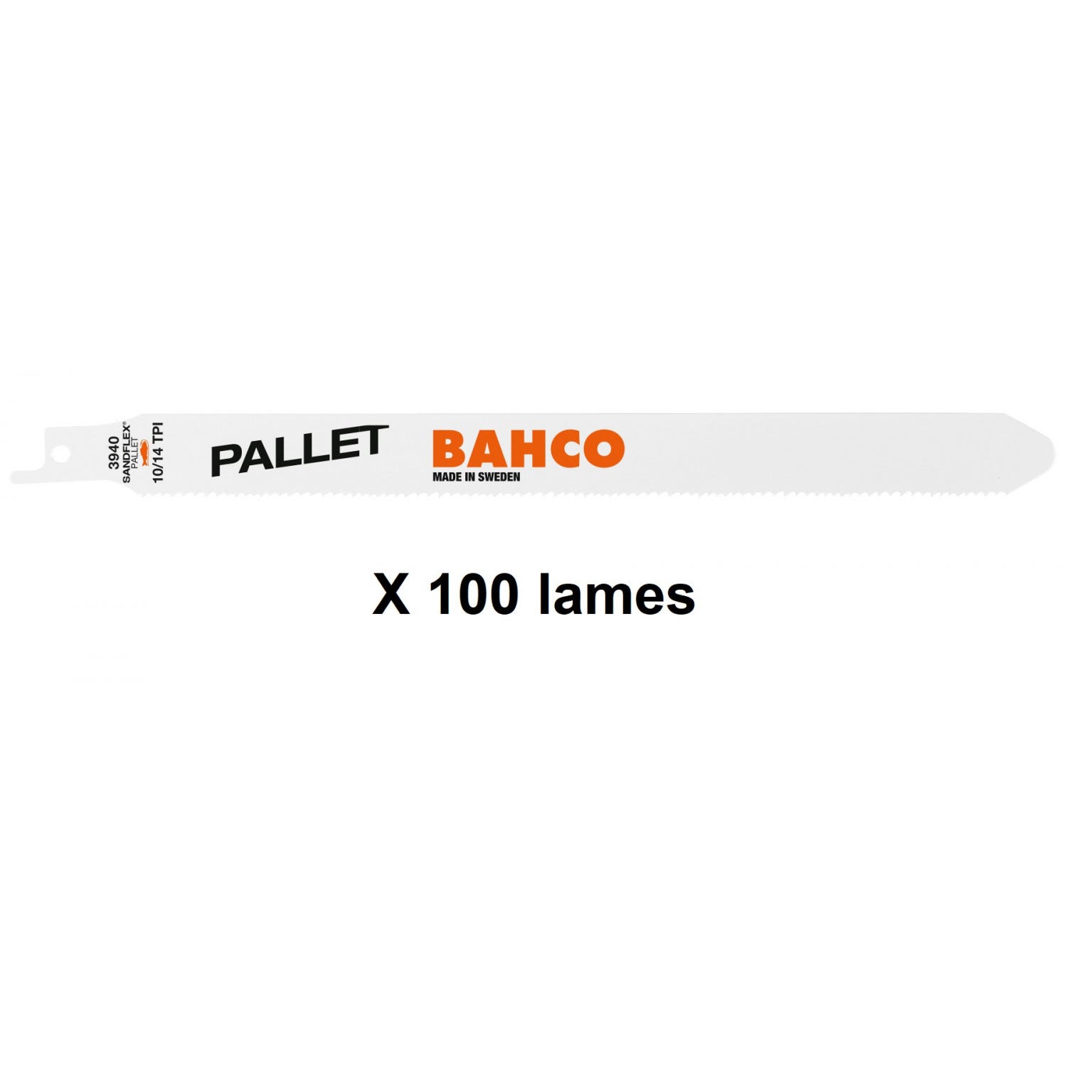 Lot de 100 lames de scie sabre Bimétal Bahco 3940-228-10/14-PR13