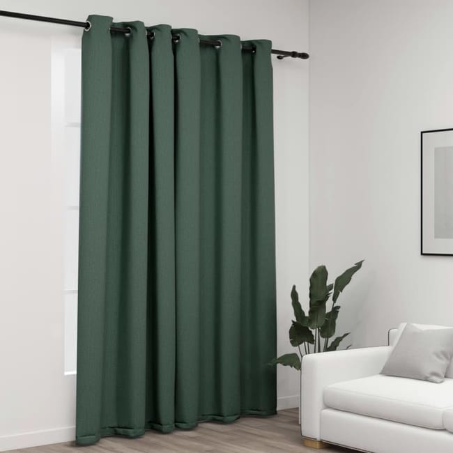 Rideau Occultant Aspect De Lin Avec œillets Vert 290x245 Cm Vidaxl Leroy Merlin Rideau Occultant Aspect De Lin Avec œillets Vert 290x245 Cm Vidaxl Leroy Merlin