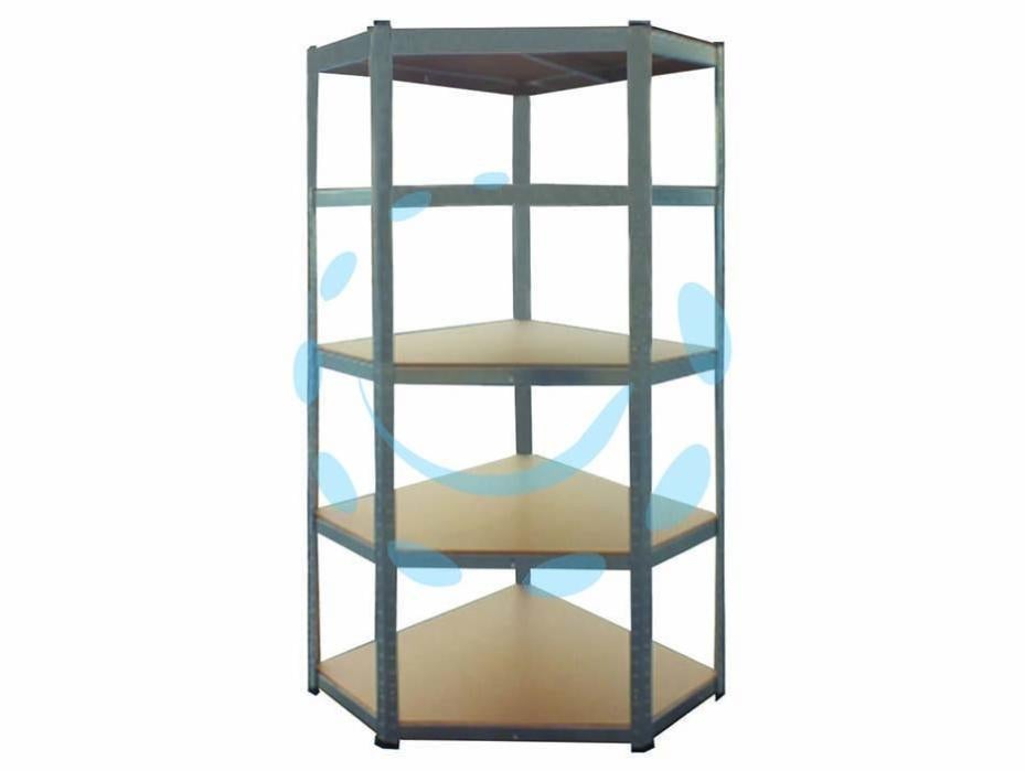 Scaffale Angolare, Scaffale Portaoggetti In Metallo Marrone A 6 Livelli