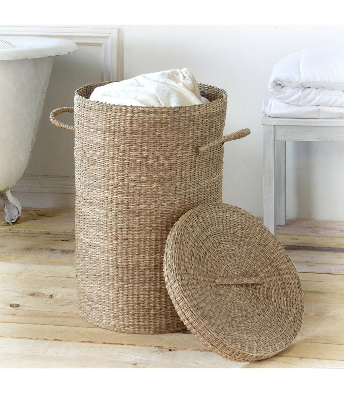 Panier À Linge En Jonc De Mer Naturel | Leroy Merlin