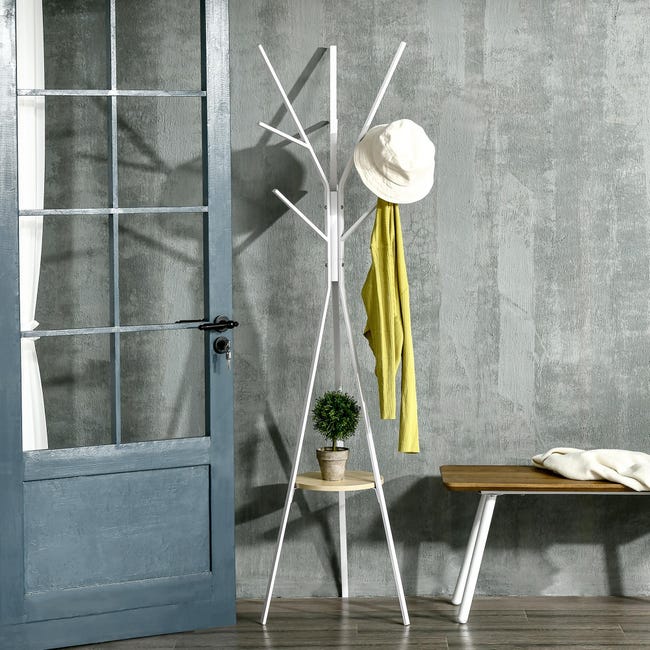 Porte manteau design branches gris clair