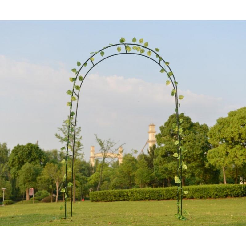 Arches De Jardin OXEO - Lot De 2 - Métal Laqué Vert - 240x140x38 Cm - Pour Plantes Grimpantes