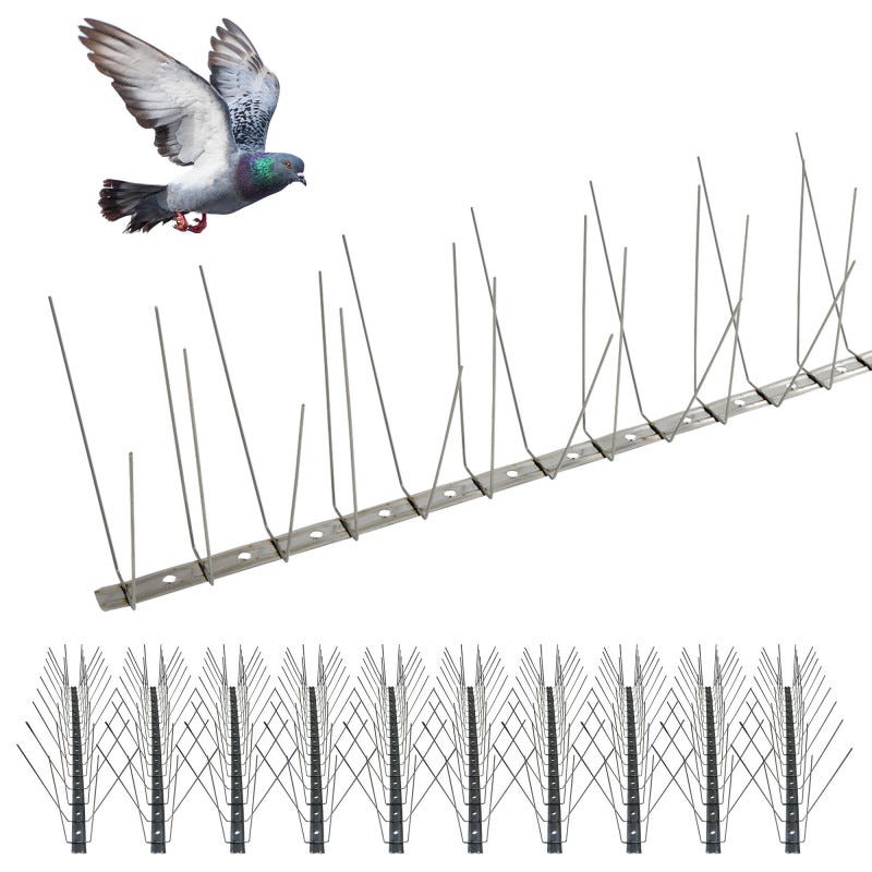 RUPECA Lot de 10 brochettes anti-pigeon 3,3 m – Matériau en acier  inoxydable durable