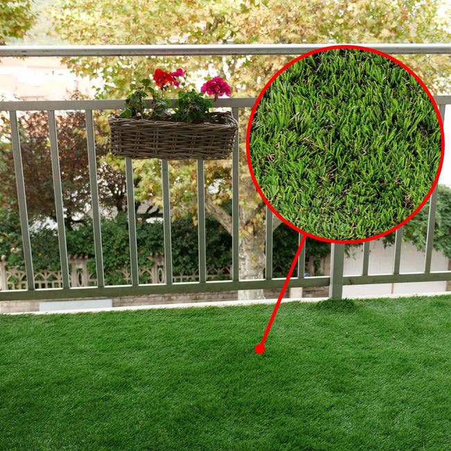 Gazon synthétique artificiel 40 mm -Fausse pelouse pour balcon terrasse et  jardin - rouleau 1 x 4m