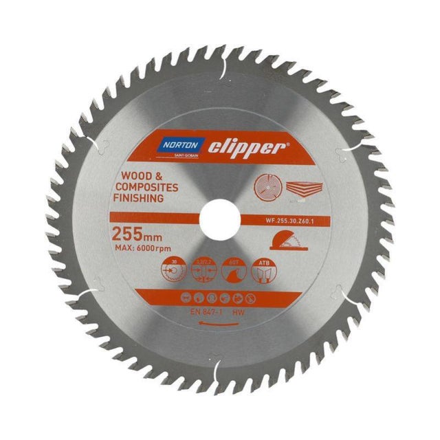 Norton Lama Per Sega Circolare 255x30mm Wf.255.30.z60.1 Mod. 70184608113 Ean 5450248769118 *trasporto Gratis*