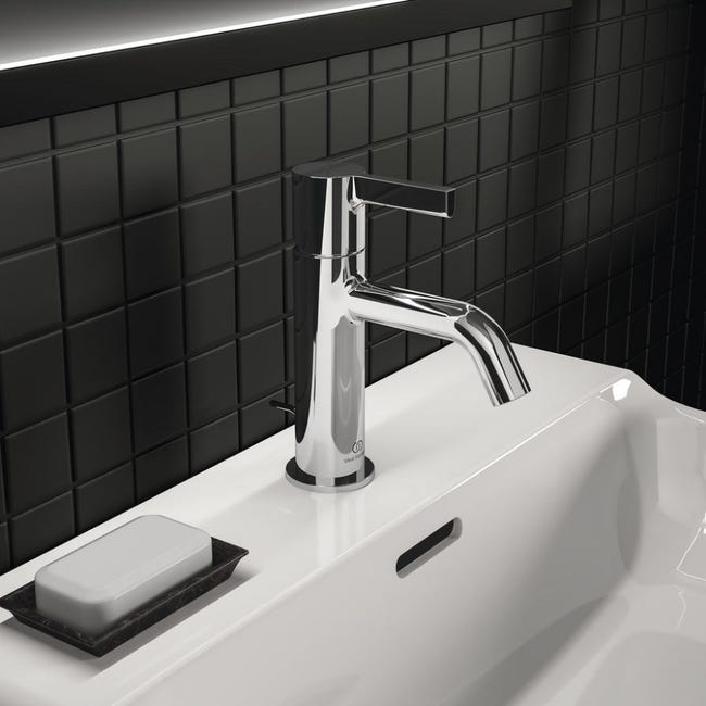 Mitigeur lavabo avec tirette et vidage bonde métal tyria - chrome - ideal  standard TBD Pas Cher 