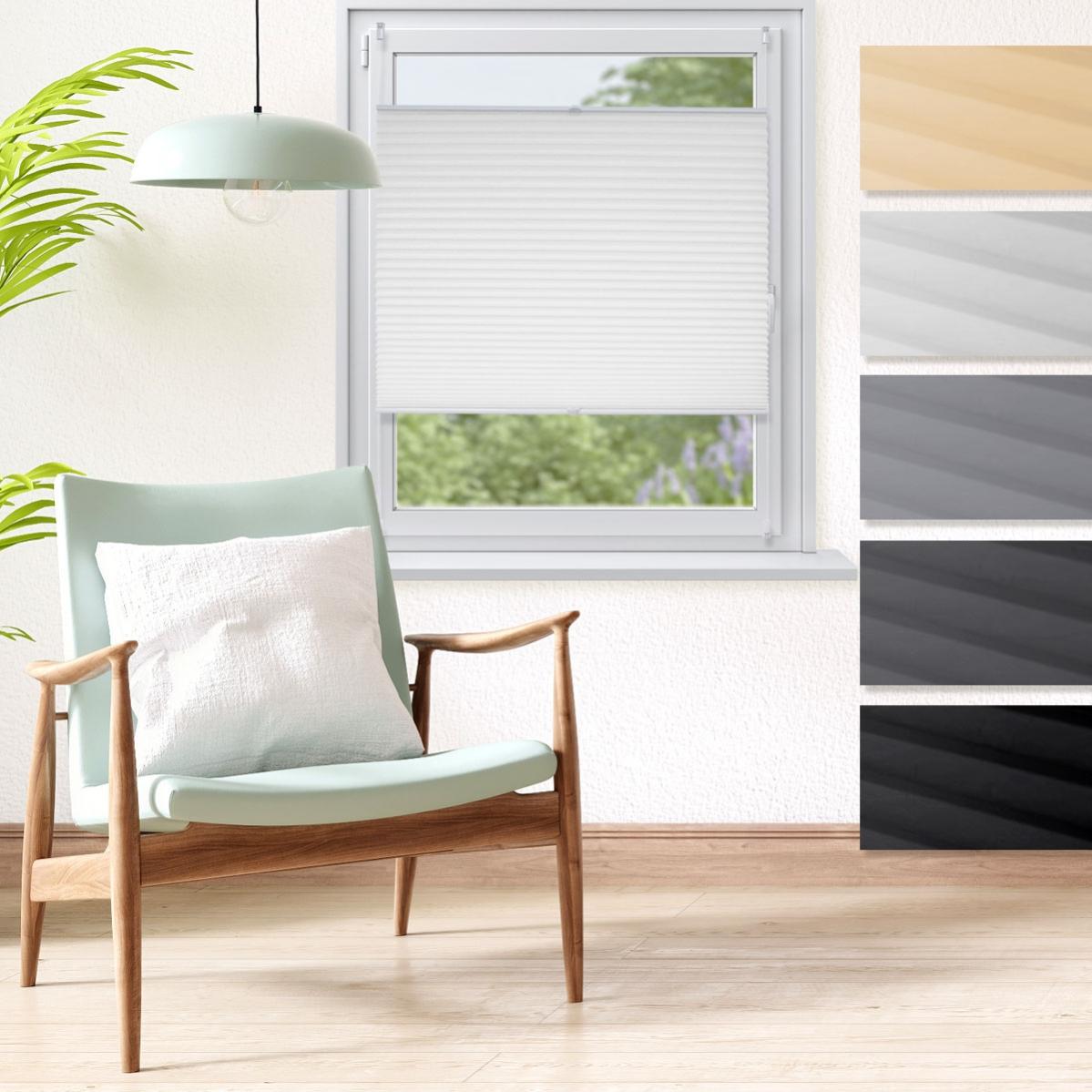 Ecd Germany Stores Plissés 70 X 100 Cm Blanc Avec Klemmfix Sans Perçage