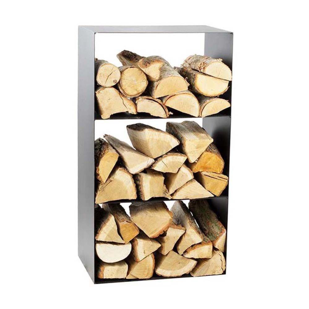 Porta Tronchi A 3 Ripiani In Acciaio | 45x30x80 Cm, Colore Nero | Per Legna Da Ardere | Già Montato - Capacità 16 Kg - Foto 13