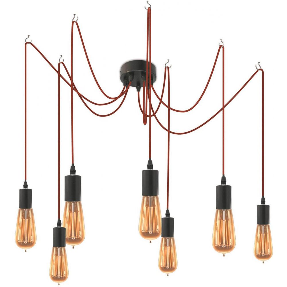 Lampe murale suspension noire câble rouge - Cdiscount Maison