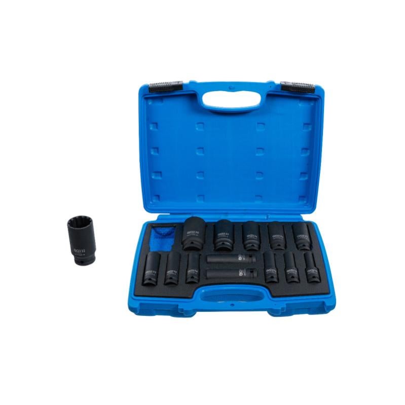 Ks Tools KING TONY 4414SP Coffret De Douilles à Choc Pouces, Set De 14, 1/2 Douille Cle A Choc