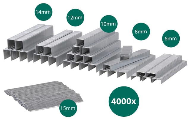 agrafes et clous 4000 pcs de 6 a 15 mm pour agrafeuse electrique utilisation universelle leroy merlin