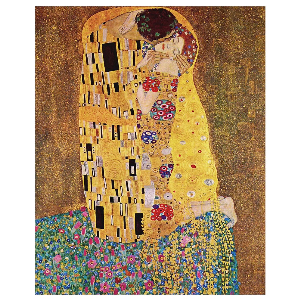 cm Legendarte P-121 Quadro di  Gustav Klimt Stampa digitale su tela Il Bacio Dettaglio Multicolore 80 x 100 