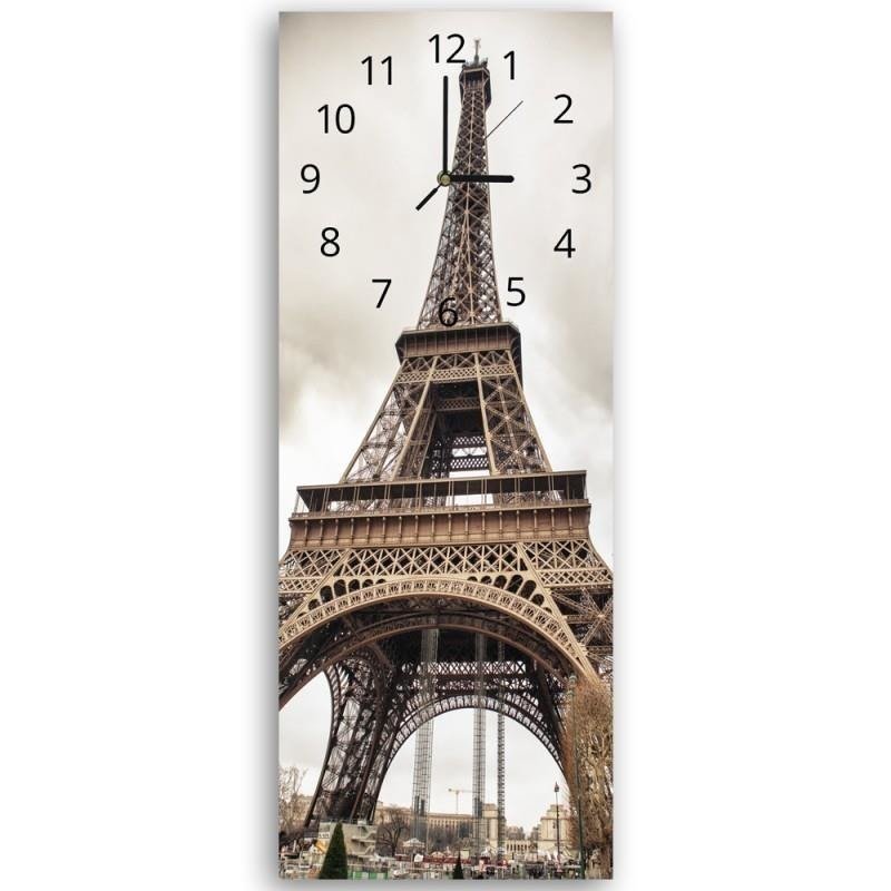 Legendarte - Orologio murale - La Torre Eiffel - Decorazione da Parete cm. 30x90 - 1