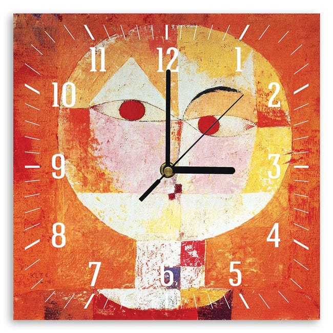 Legendarte - Orologio murale - Senecio - Paul Klee - Decorazione da Parete cm. 30x30 - 1
