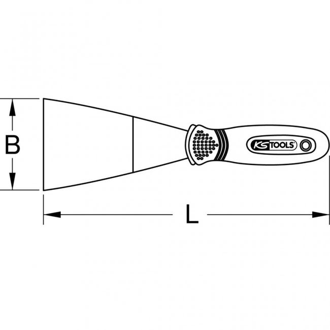 KS TOOLS 144.0625 Couteau de peintre lame inox flexible manche bi-composant  - L.50mm