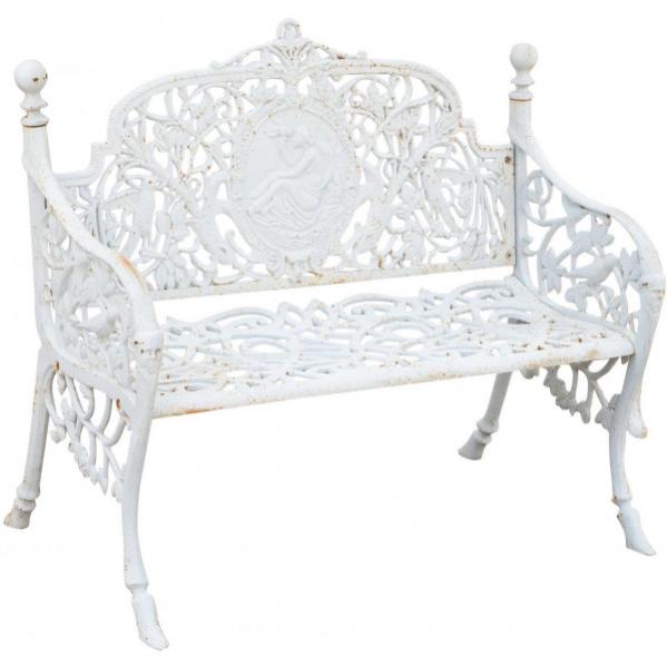 Soprammobile Da Giardino In Ghisa Stile Liberty – Vaso Fioriera Ovale Bianco Antico 45 Cm