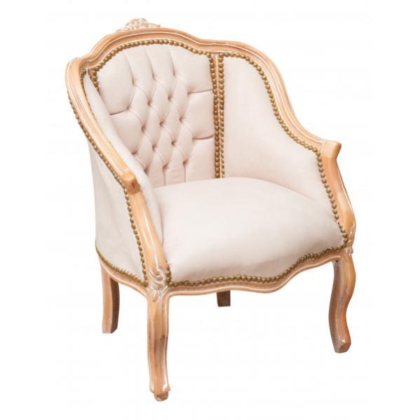 Biscottini sillón barroco 80x63x57 cm | sillas luis xvi tapizadas beige | sillón estilo francés | sillón shabby chic