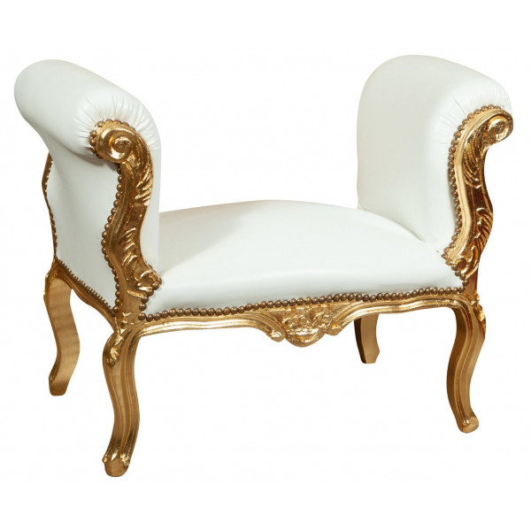 Biscottini banco de estilo barroco 92x47x68 cm | sillón barroco de madera de haya | hogar barroco | taburete barroco tapizado