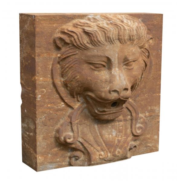 Piastra Per Camino In Ghisa 47x46 Cm Con Stemma - Frontone Decorativo, Per Irradiare Calore E Proteggere Il Muro