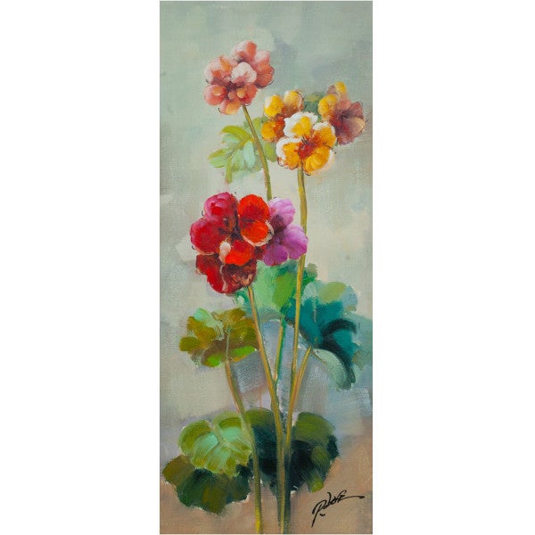 Quadro olio su tela dipinto a mano vaso fiori